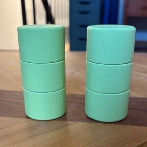 KiwiCo Panda Crate Set of Green Wooden Stacking Rattles